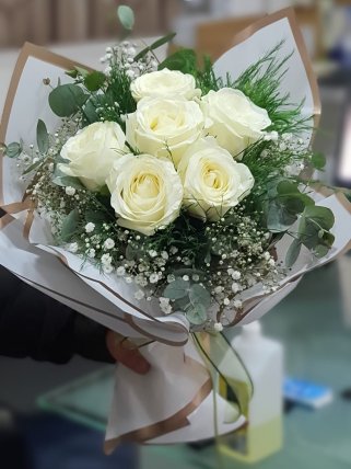 6 Beyaz Gül Buketi, Kütahya Altıntaş Çiçekçi