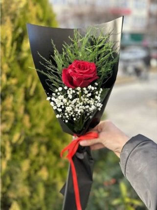 Tek Kırmızı Gül Buketi, Altıntaş çiçek gönder