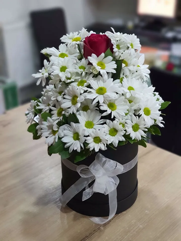 Kutuda Beyaz Papatya Aranjmanı, Altıntaş Çiçekçi