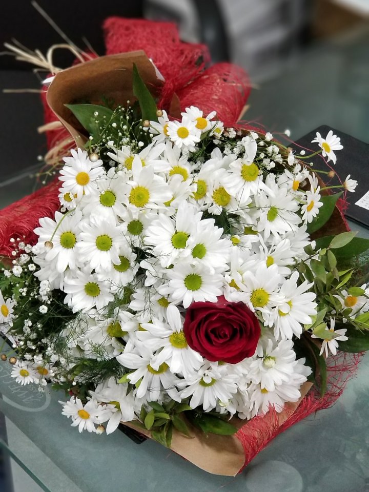 Papatyalar ve Bir Gül Buketi