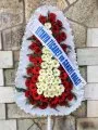 Çiçekçi - Kırmızı Beyaz Gerbera Çelengi