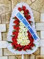 Çiçekçi - Kırmızı Beyaz Gerbera Çelengi
